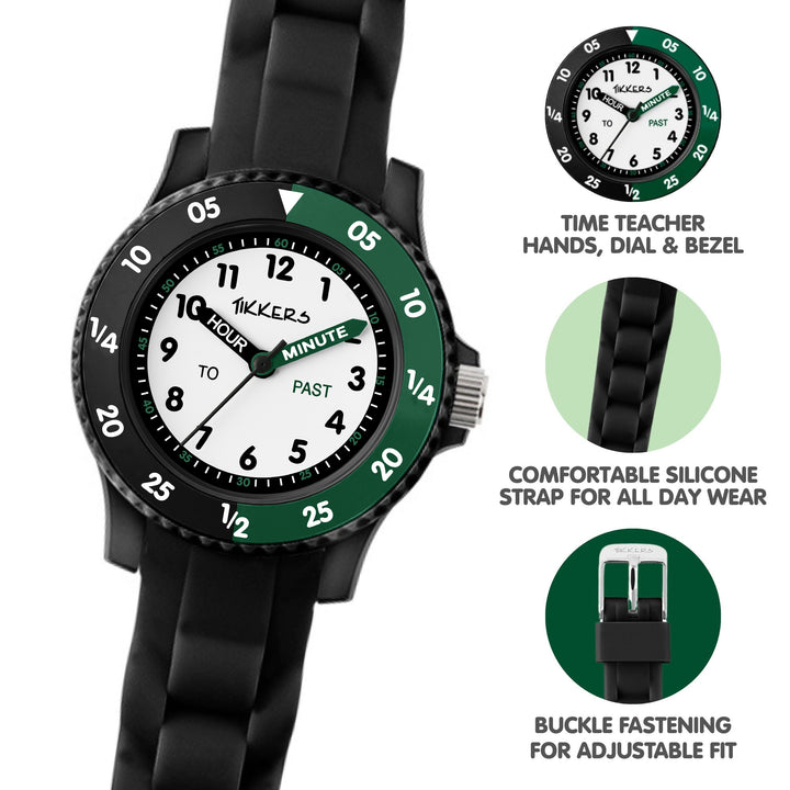 Tikkers Black Silicone Time Teacher