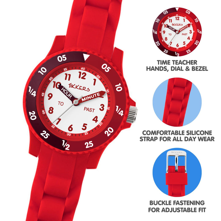 Tikkers Red Silicone Time Teacher