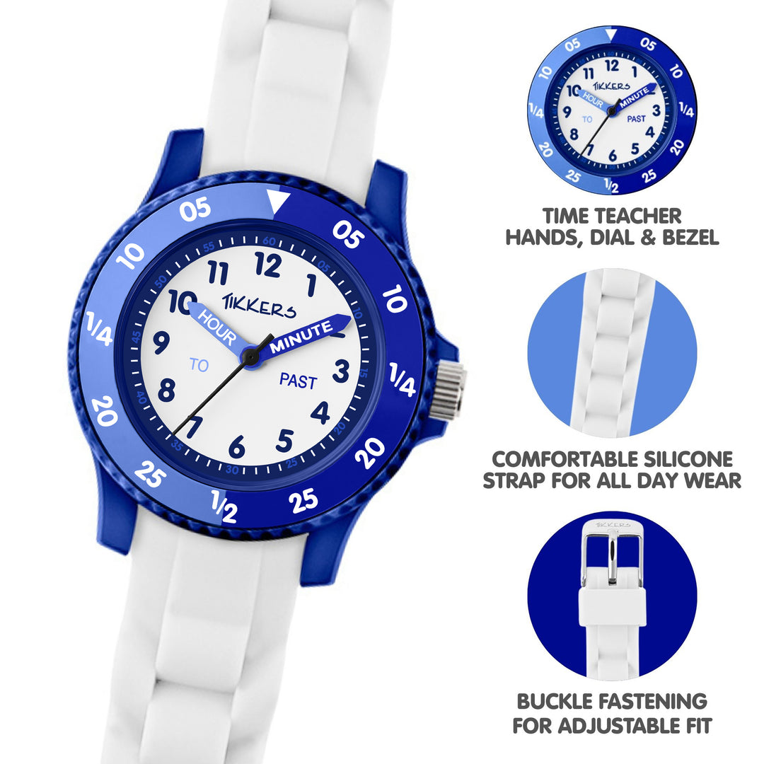 Tikkers White Silicone Time Teacher