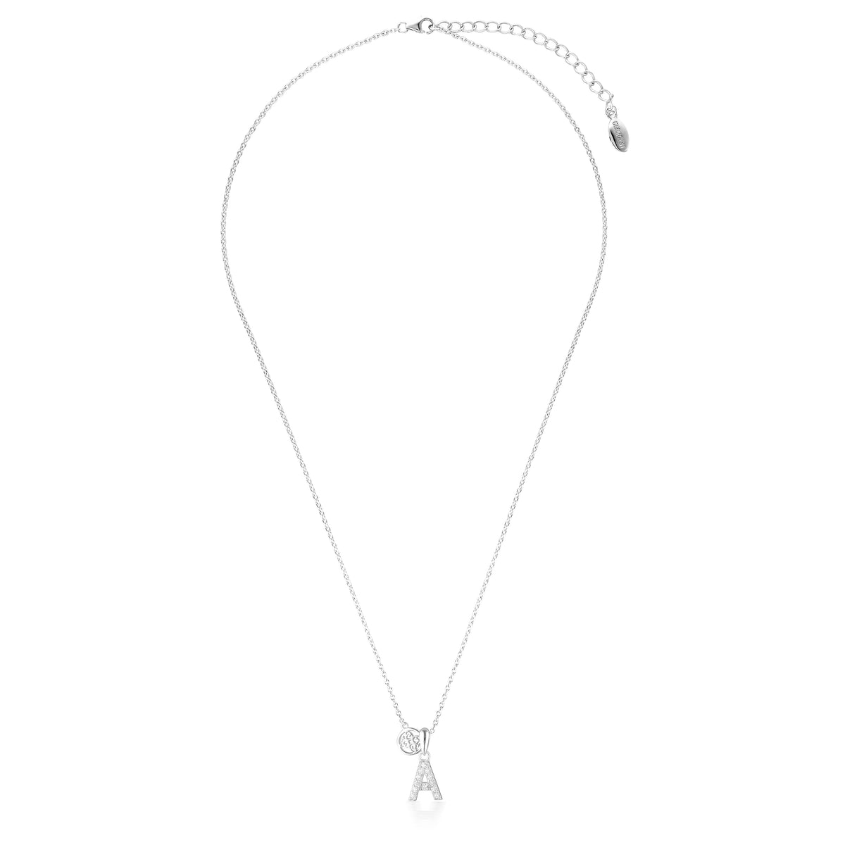 LUXURY LETTERS A INITIAL PENDANT SILVER