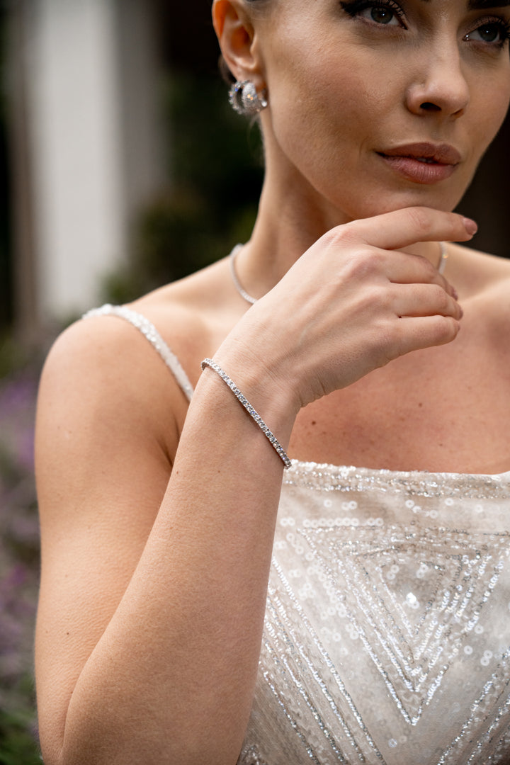 SELENA 3MM TENNIS BRACELET SMALL 16.5CM SILVER