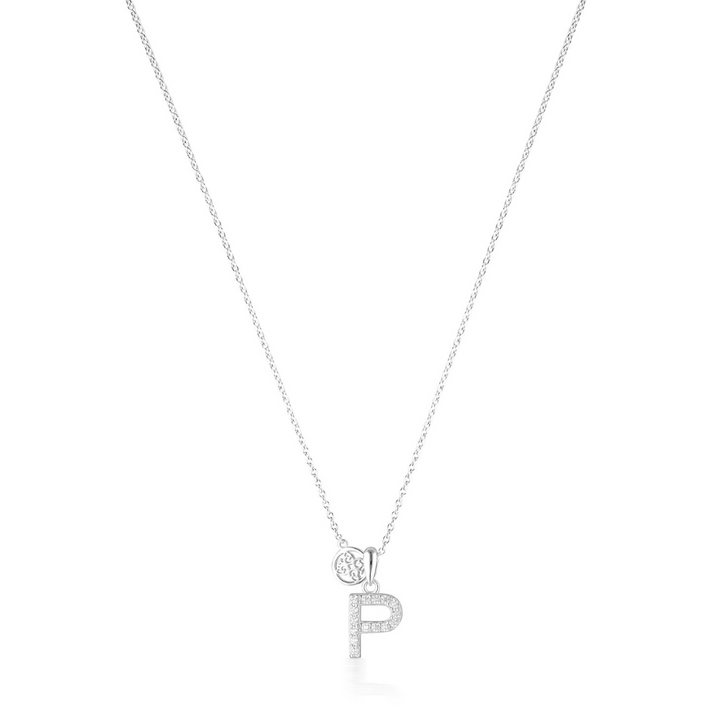 LUXURY LETTERS P INITIAL PENDANT SILVER