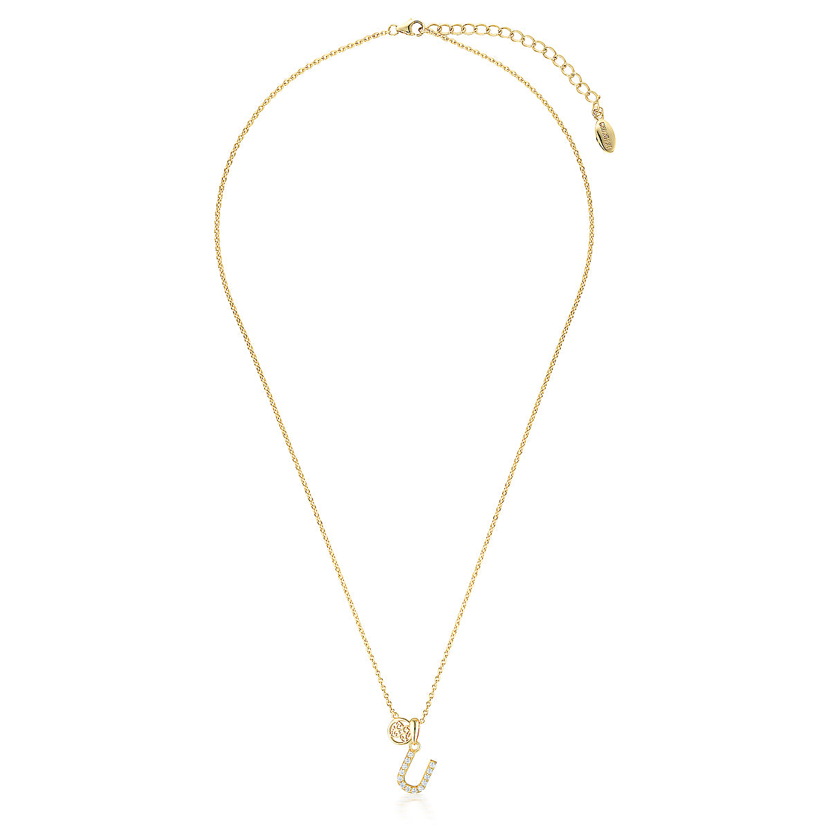 LUXURY LETTERS U INITIAL PENDANT GOLD