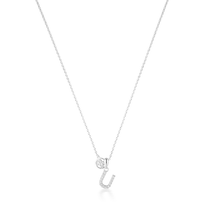 LUXURY LETTERS U INITIAL PENDANT SILVER