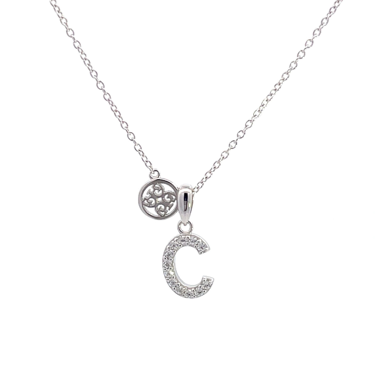 LUXURY LETTERS C INITIAL PENDANT SILVER