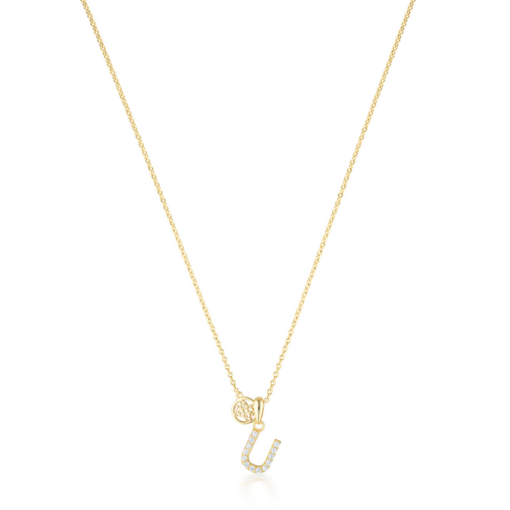 LUXURY LETTERS U INITIAL PENDANT GOLD
