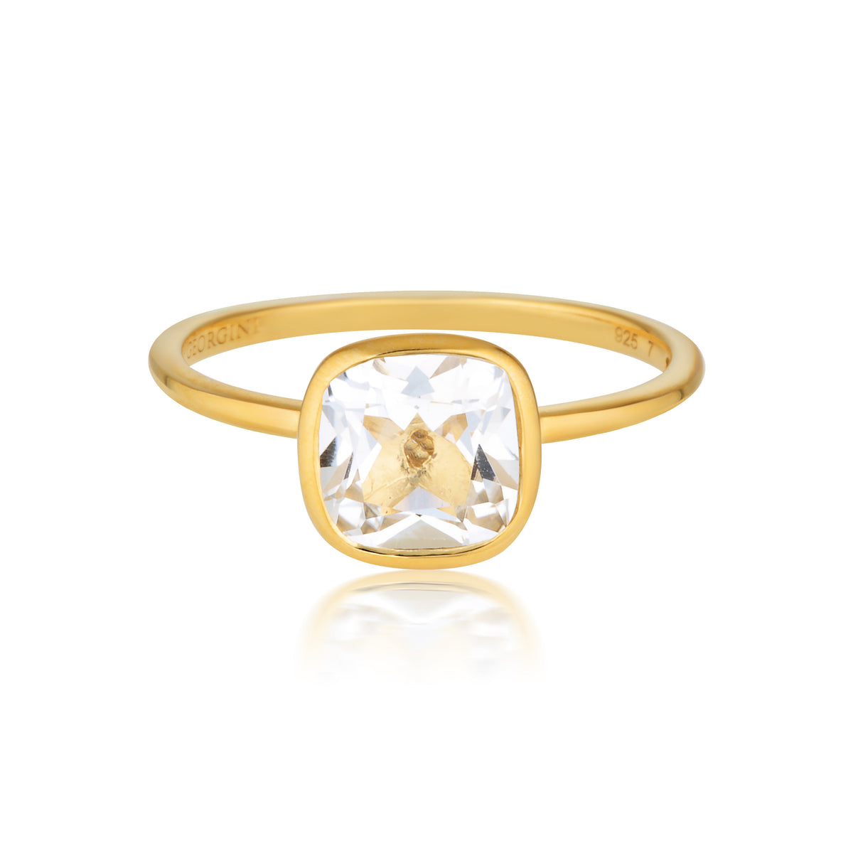 DOROS WHITE TOPAZ GOLD RING - 8