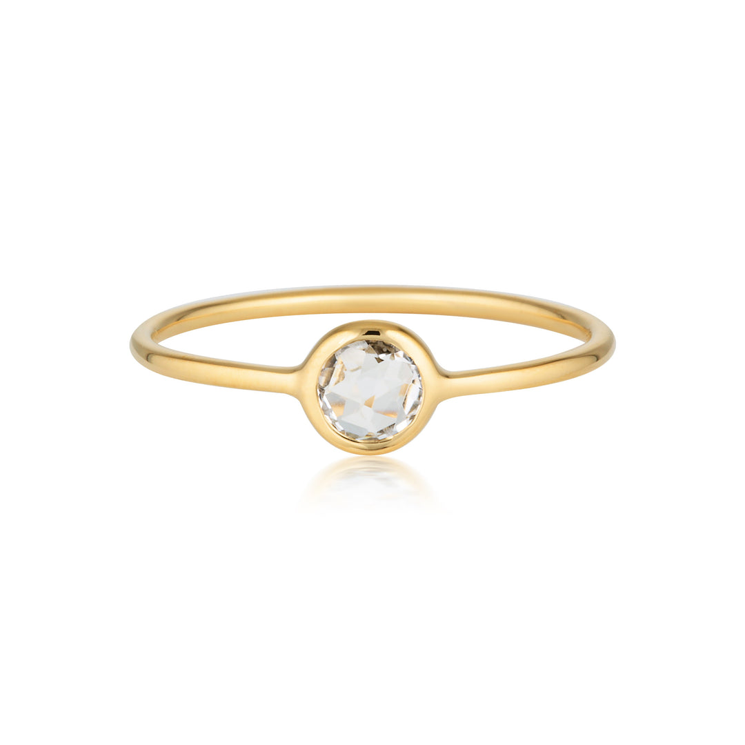EOS WHITE TOPAZ GOLD RING - 7