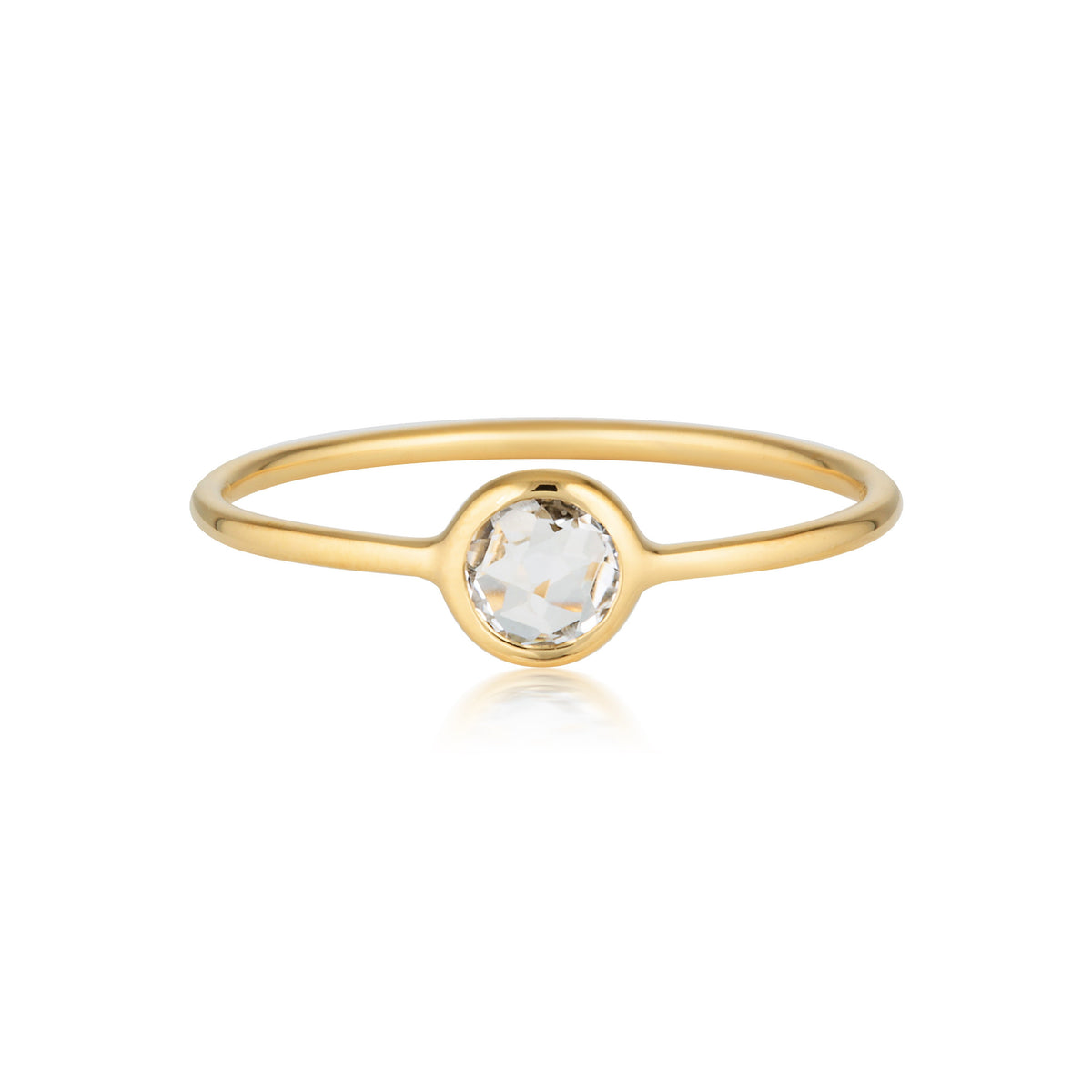 EOS WHITE TOPAZ GOLD RING - 7