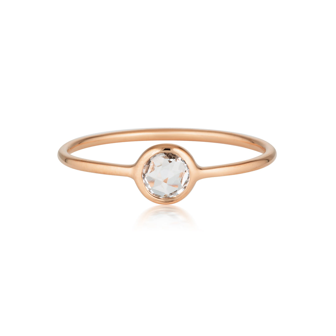 EOS WHITE TOPAZ ROSE GOLD RING - 9 - 7