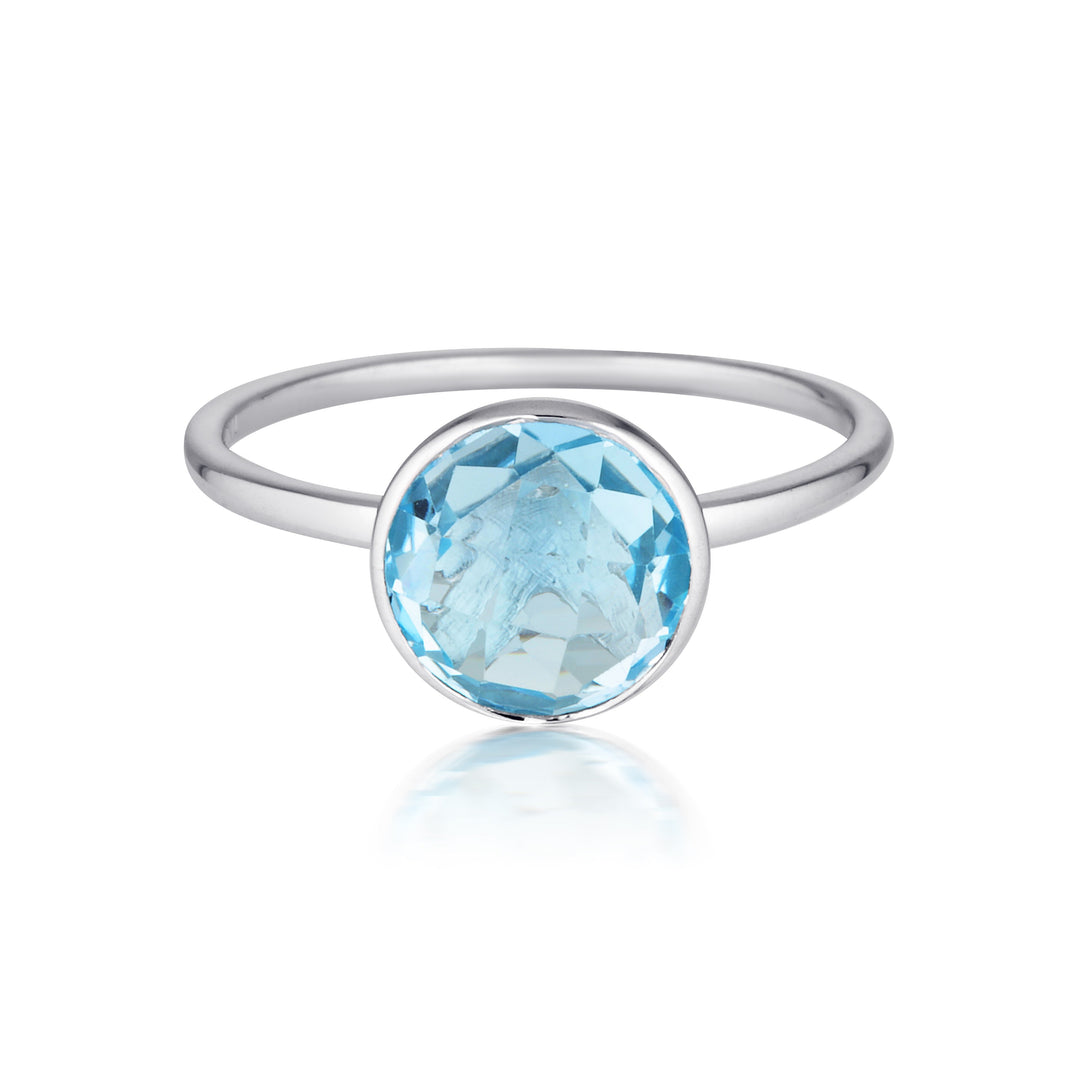 RODOS BLUE TOPAZ RING SILVER - 7