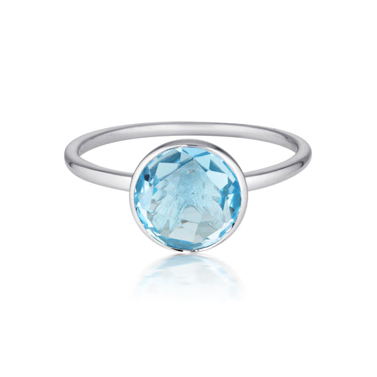 RODOS BLUE TOPAZ RING SILVER - 7