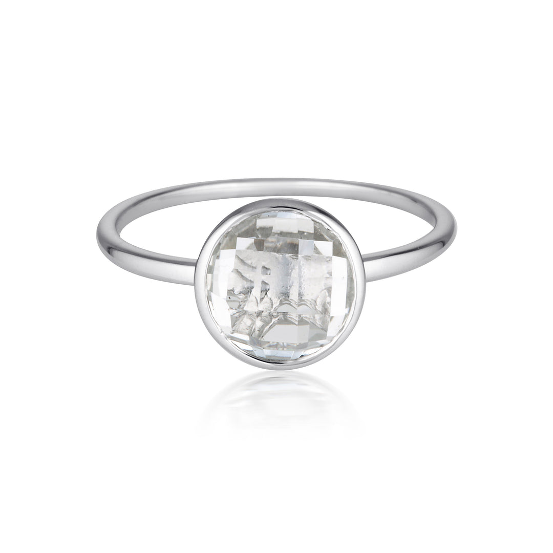 RODOS WHITE TOPAZ RING SILVER - 7